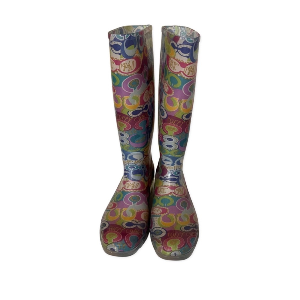 Coach Poppy Multicolor Clear Rain Boot Size 7 - image 2